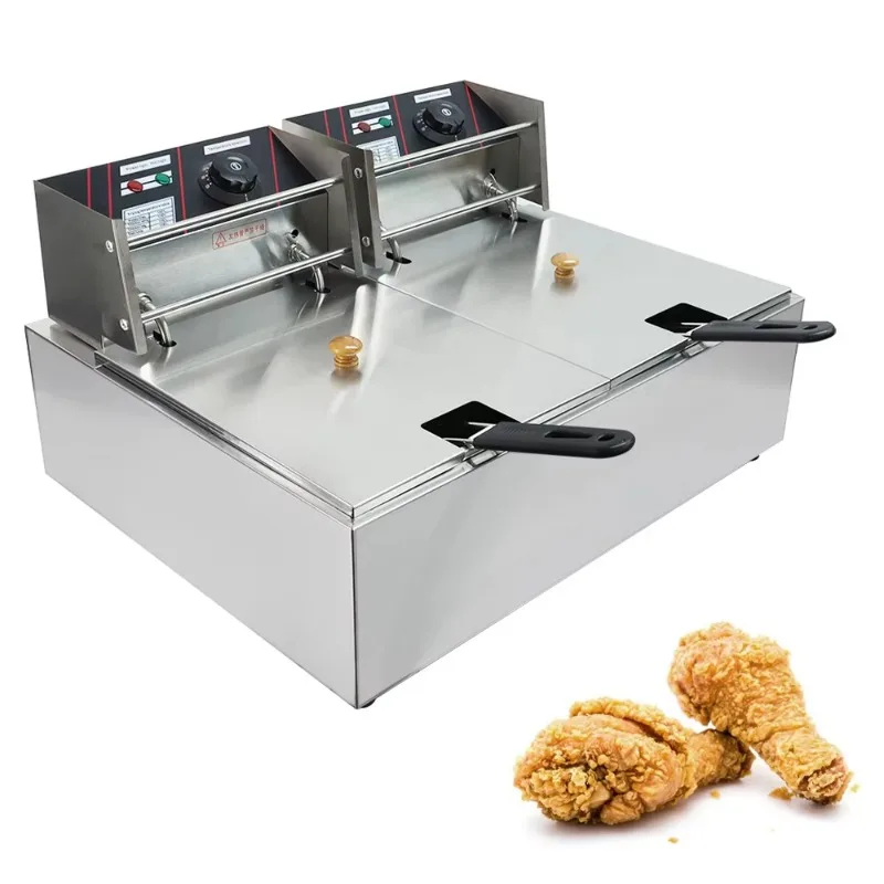 Penggorengan listrik 6L tangki ganda peralatan dapur komersial