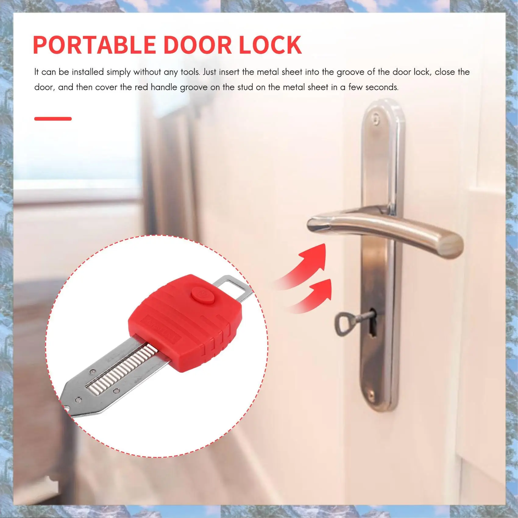 

Flash Trend Portable Door Lock Travel Lock Safety Lock School Lockdown Lock For Travel Hotel Home Apartment Motel Room Security