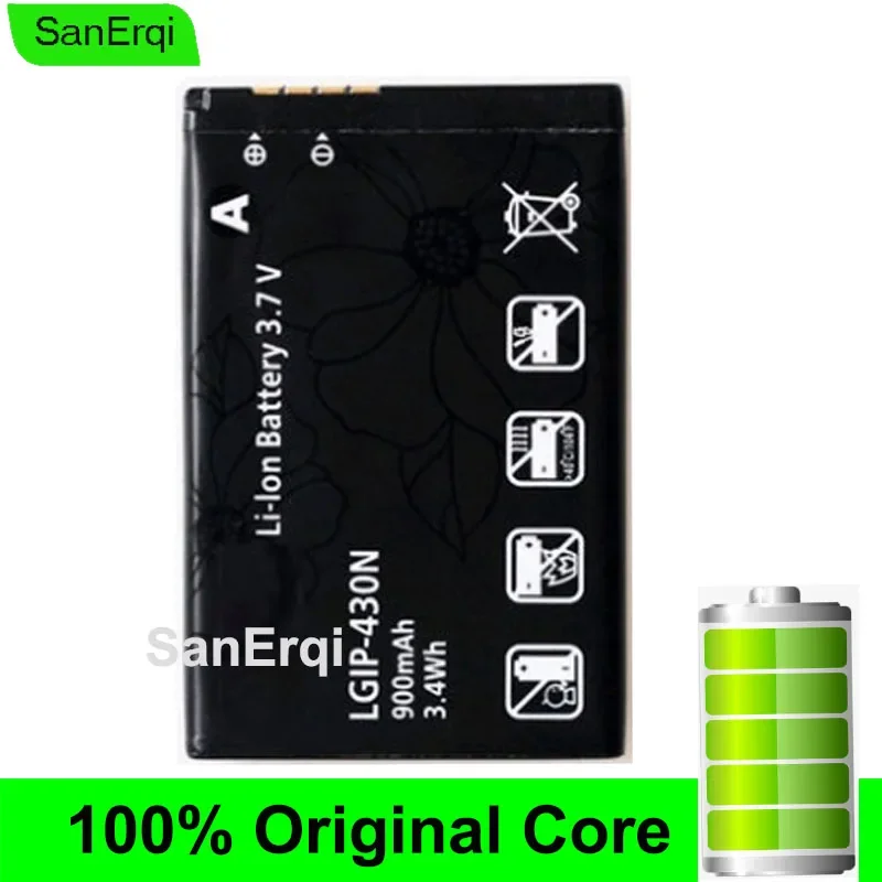 Batería para LG Cookie Fresh GS290 GW300 LX290 LX370 LX370 LGIP-430N LGIP MT375 GM360 430N LGIP430N 900mAh batería de teléfono móvil