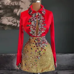 Red Cocktail Dresses Sheath Long Sleeves Short Mini Chiffon Beaded Homecoming Dresses Haute Couture Customized