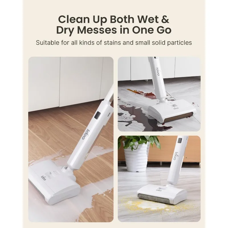 iDOO Electric Mop, Upgraded Wet Dry Cleaner Self Cleaning Cordless Mop Electric Mop for Floor Cleaning, Self-Propelled Power Mop