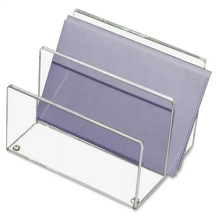 Kantek-acrílico transparente Mini Sorter, classificador de duas seções, polegadas 6x4x4