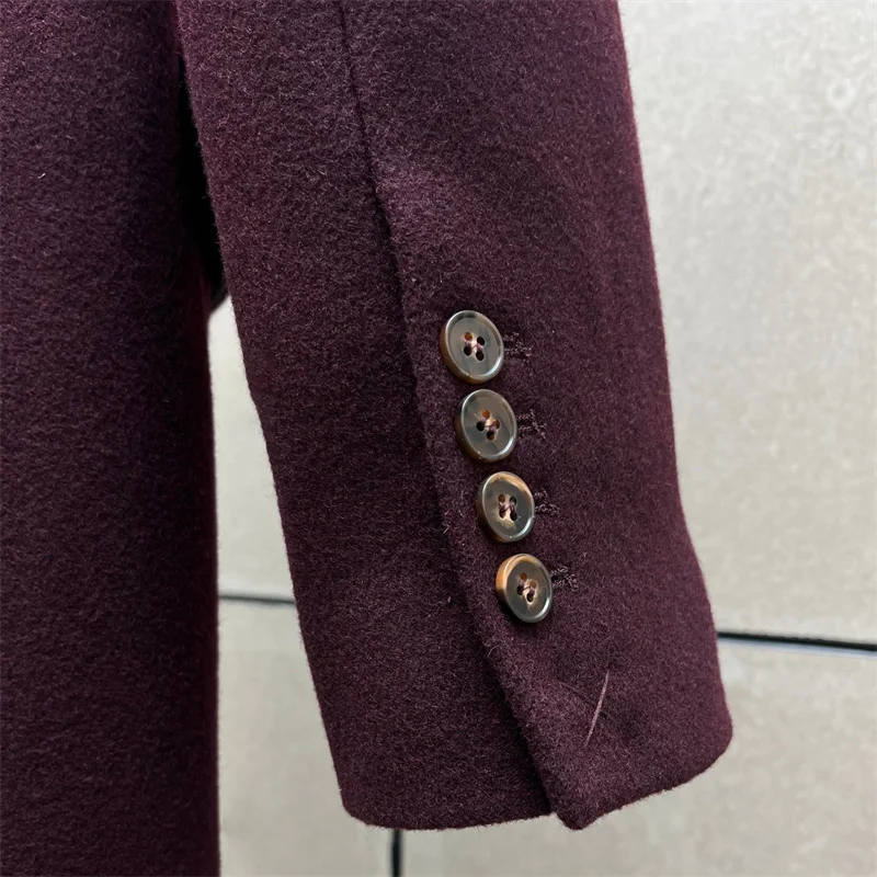 Cortavientos para mujer, nuevo otoño 20225, gabardina larga con una hilera de botones para mujer, chaqueta ajustada con hombrera para mujer, abrigo de mezcla de lana