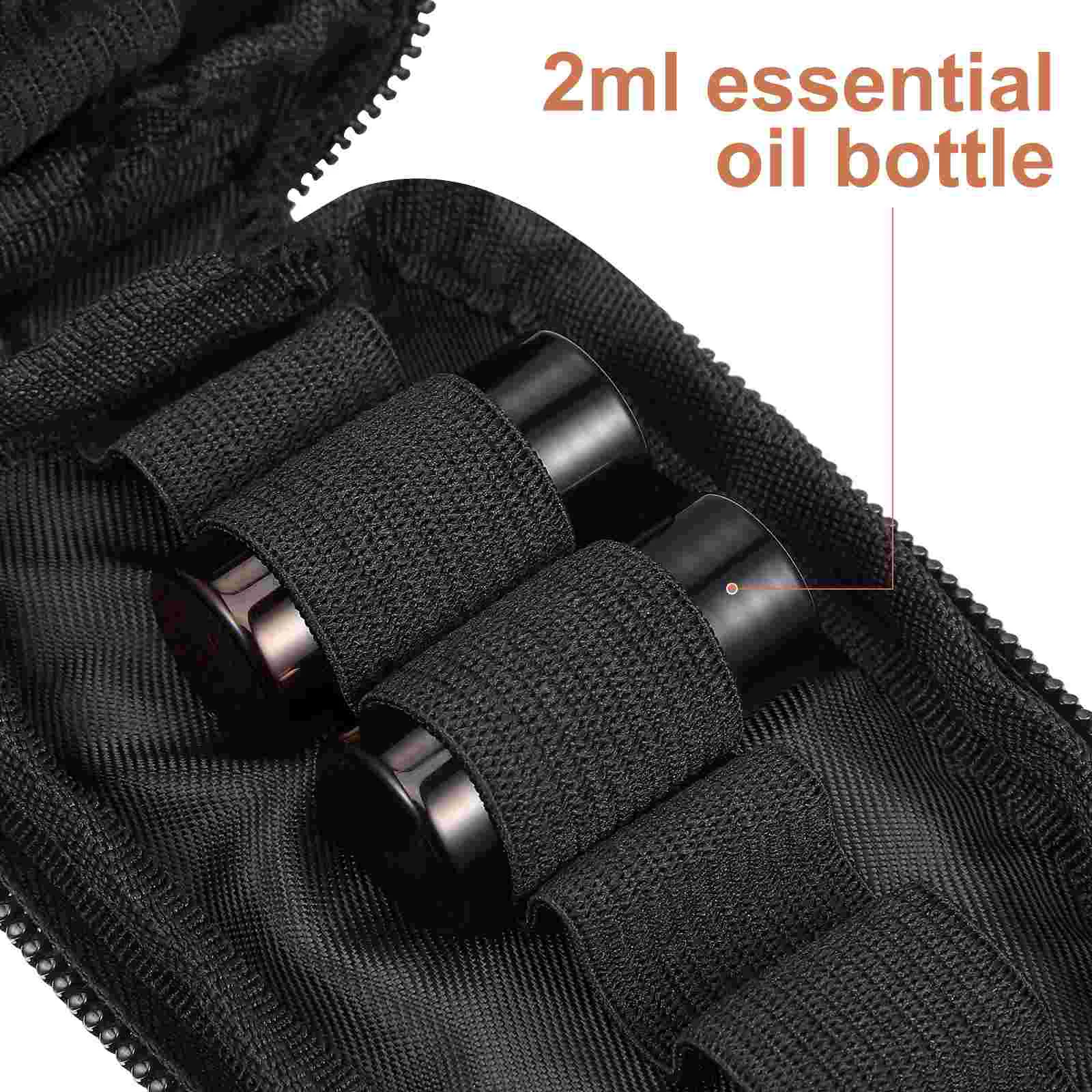 Duffle Bag for Travel Portable Handle Key Case Oil Aromatherapy Bottle Cases Black