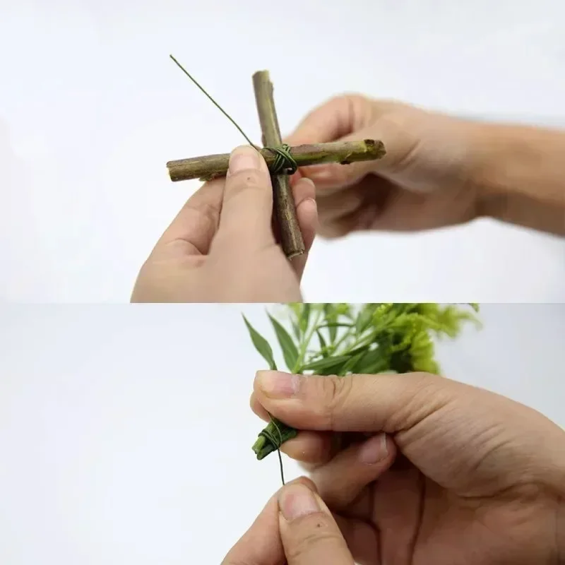 100/500/1500 stücke 40 cm Floral Stem Draht Handwerk Dunkelgrüner Draht Für Floristen Blumenarrangement Für DIY Material Handgemachte Accessoies – Detail 10