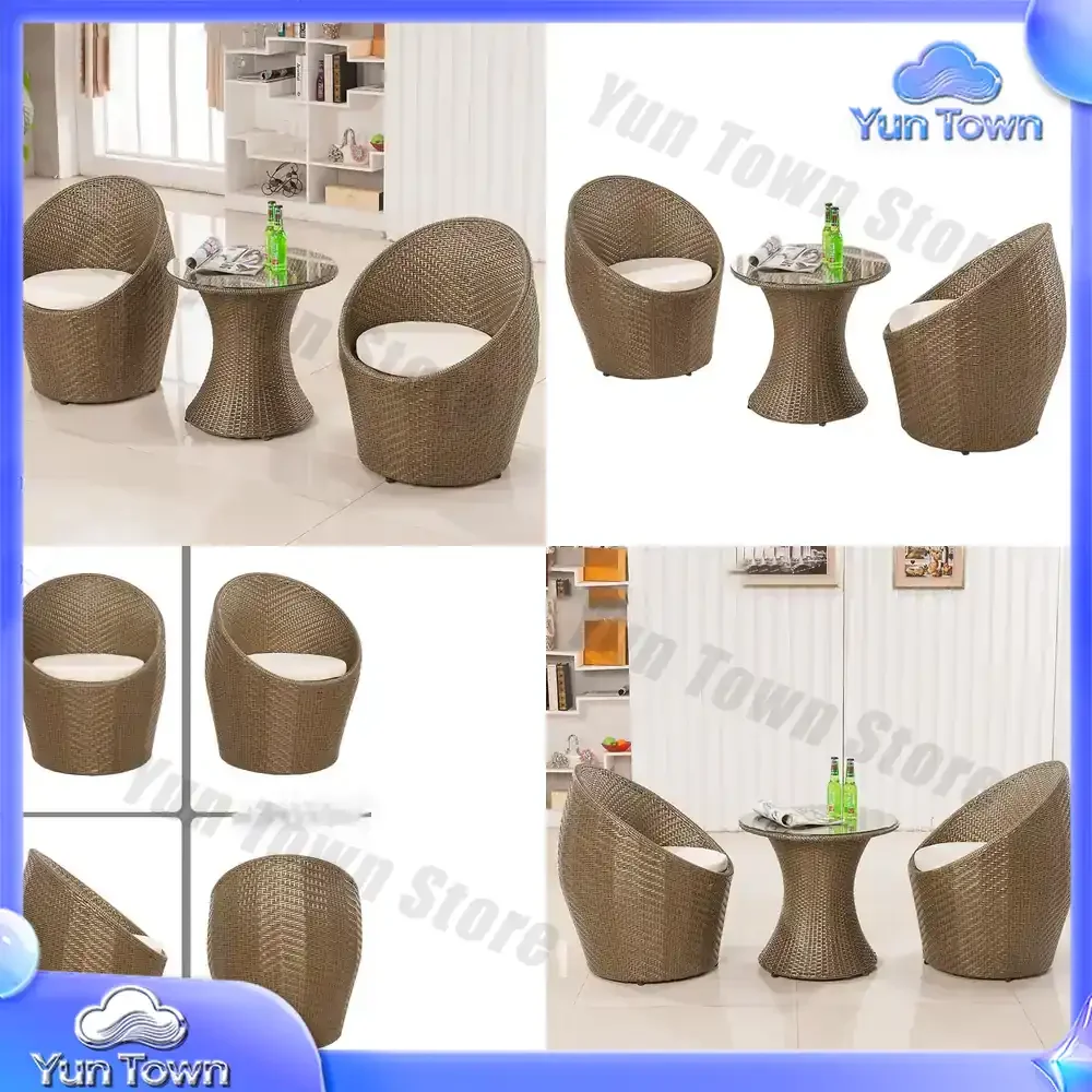Outdoor Table And Chair Rattan Chair Tea Table 3-piece Set Balcony Courtyard Other Outdoor Furniture Vietnam