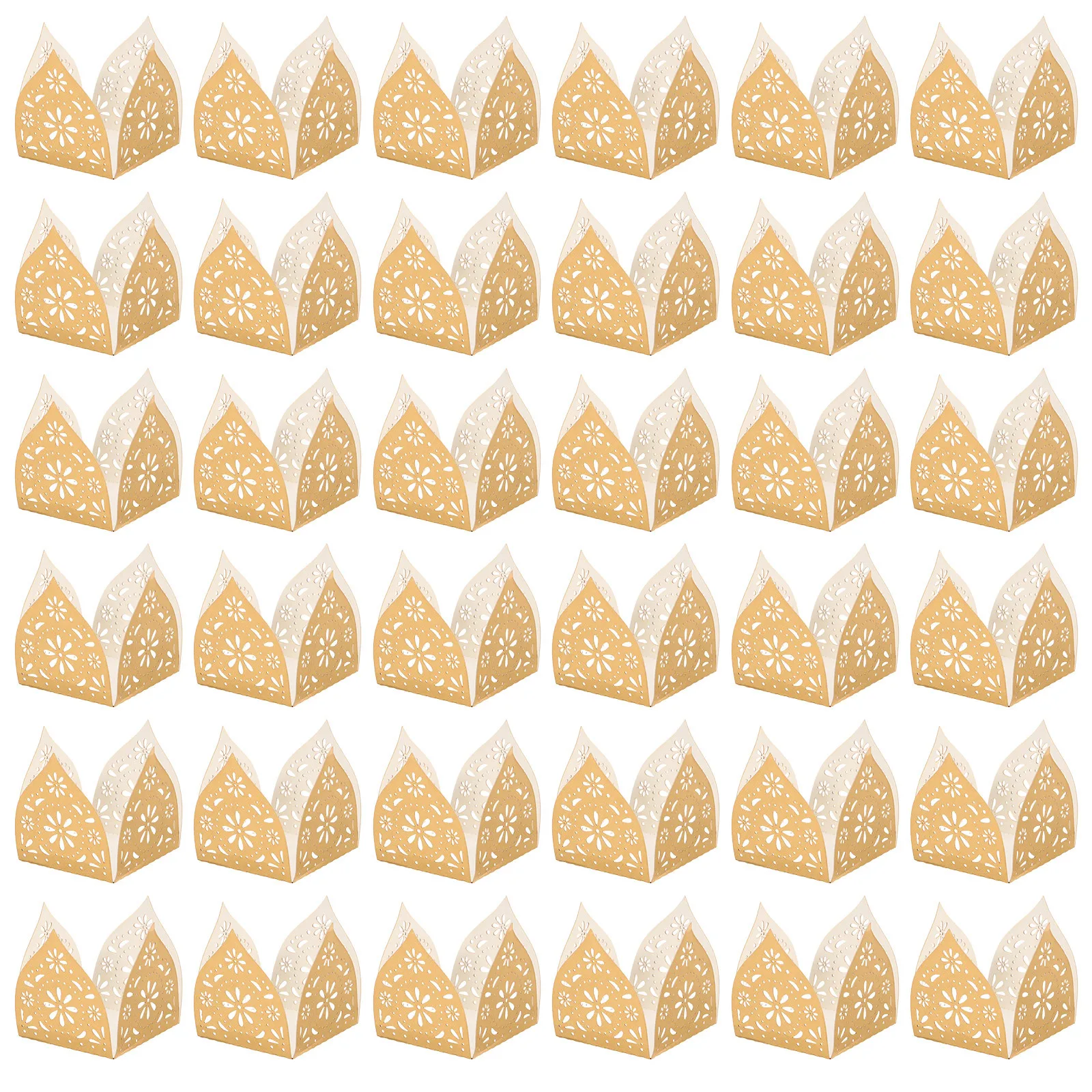 

50Pcs Elegant Chocolate Truffle Liners Decorative Candy Boxes Hollow Cutout Paper Cups for Birthday Wedding Party Favors