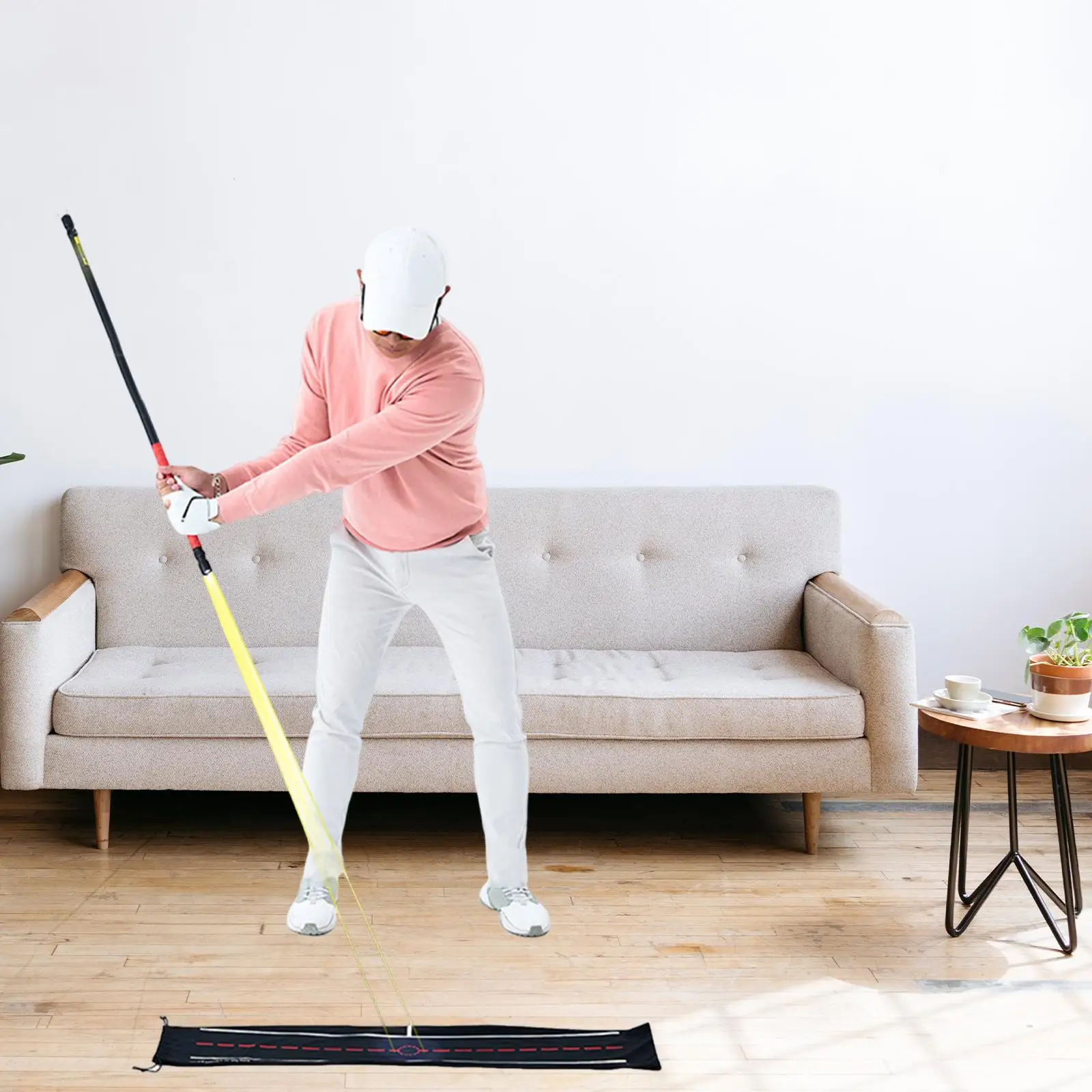 

Rechargeable Golf Swing Practice Stick Golf Swing Training Tool Indoor Home Golf Accessory for Beginner Golfer Path Correction