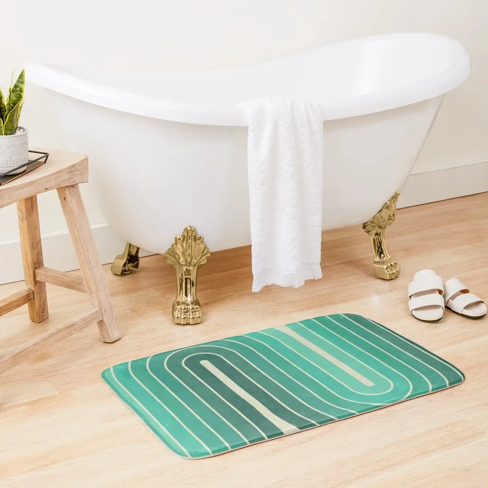 

Retro Geometric Double Arch Design 569 Bath Mat Rug Foot Sleeping Room Rugs House Interior Entrance Mat