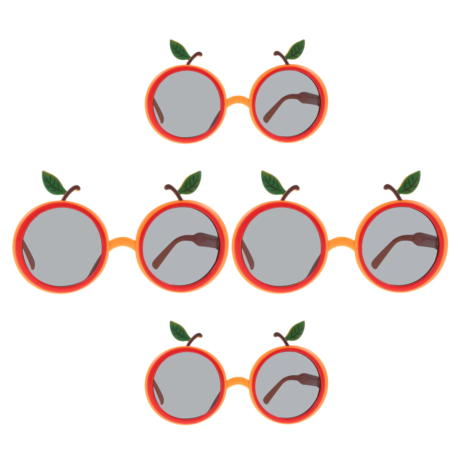 

4 Pcs Orange Shape Glasses Plastic Party Sun Decorations Ornaments Clothing Practical Photo Frames