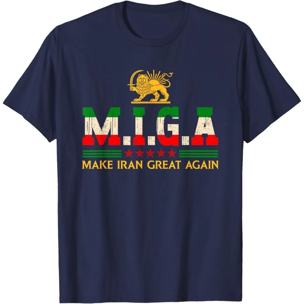 Emblem Of Iran Tshirt Men Women Iranian Make Iran Great Again Print Casual Short Sleeve Patriotic Graphic Streetwear Fashion Top