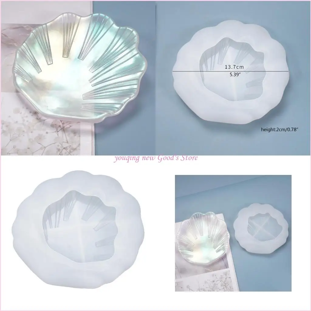 57QA Crystal Epoxy Resin Mold for Shell Dish Plate Casting Silicone Mould DIY Crafts Jewelry Decoration Making Tool