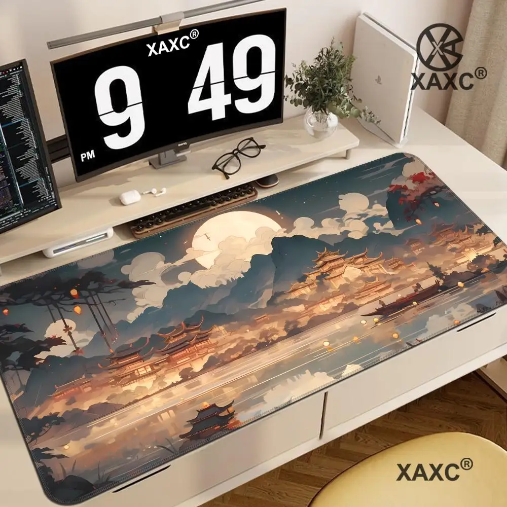 

Mouse Pad Minimalist Landscape Pad Deep Scene Print High-end Black Oversized E-sports Office Custom Keyboard accessories HYBXXC