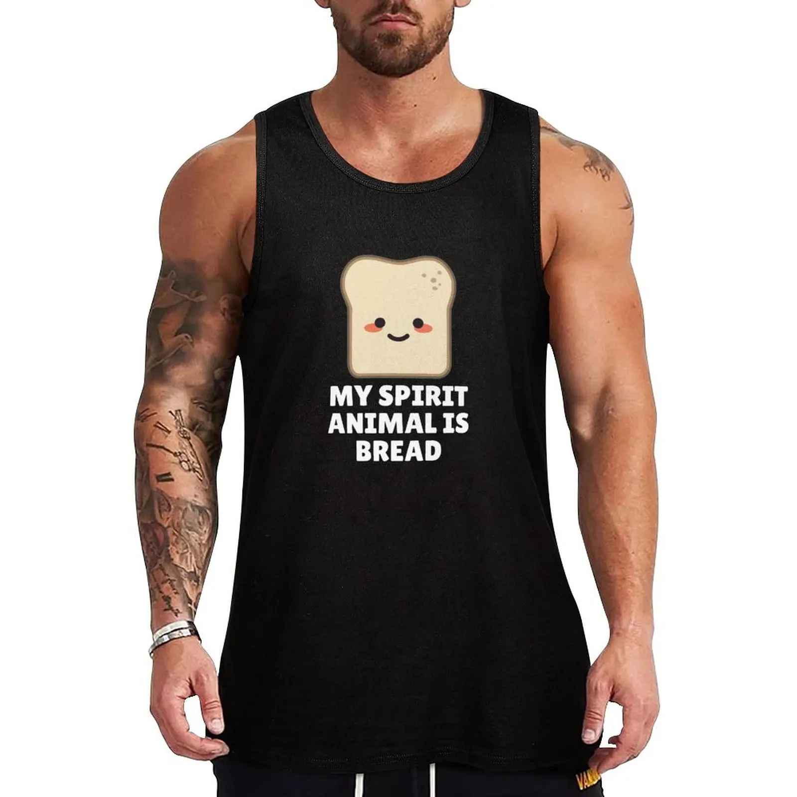 My Spirit Animal Is Bread Tank Top Men's vest Top summer Men's tops