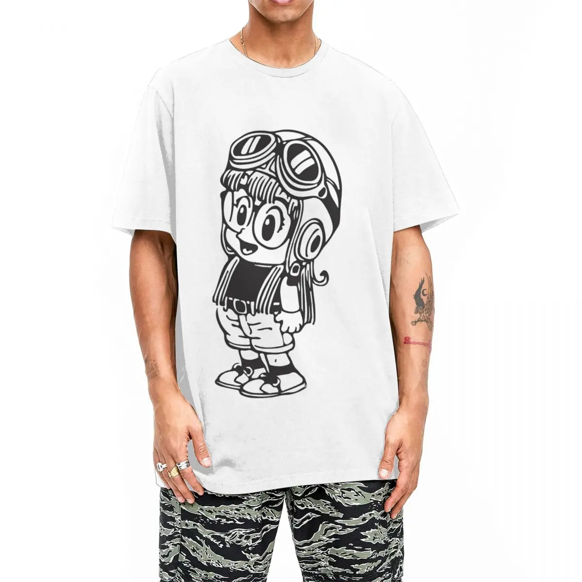 Funny Arale Norimaki Dr Slump T-Shirt Men Round Neck Short Sleeve Tops Shirts Cotton Summer Clothes