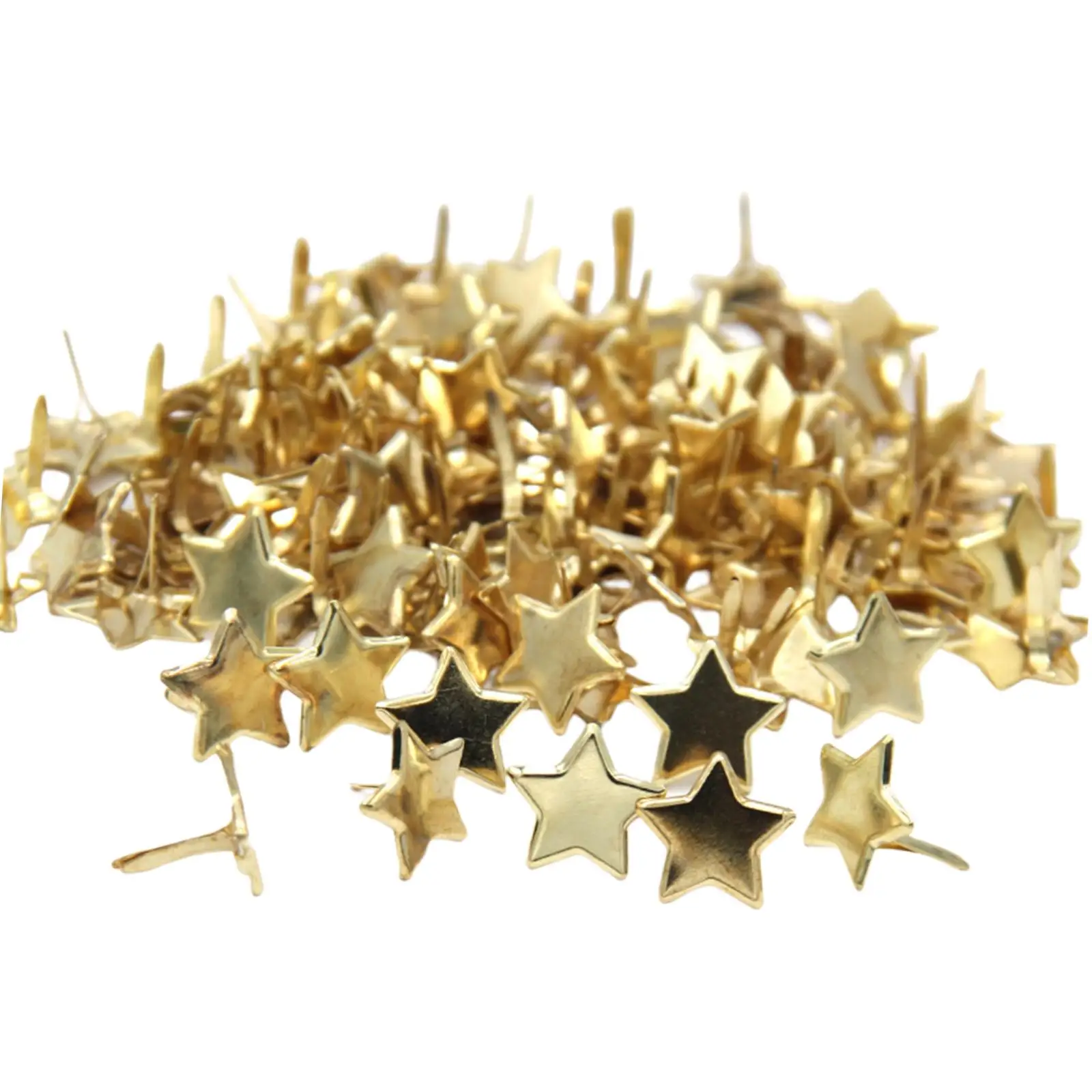 50Pcs Star Shaped Mini Brads, Pattern Clips Decorative Handicrafts Paper Fasteners for Scrapbook Crafts DIY Photo Project Art