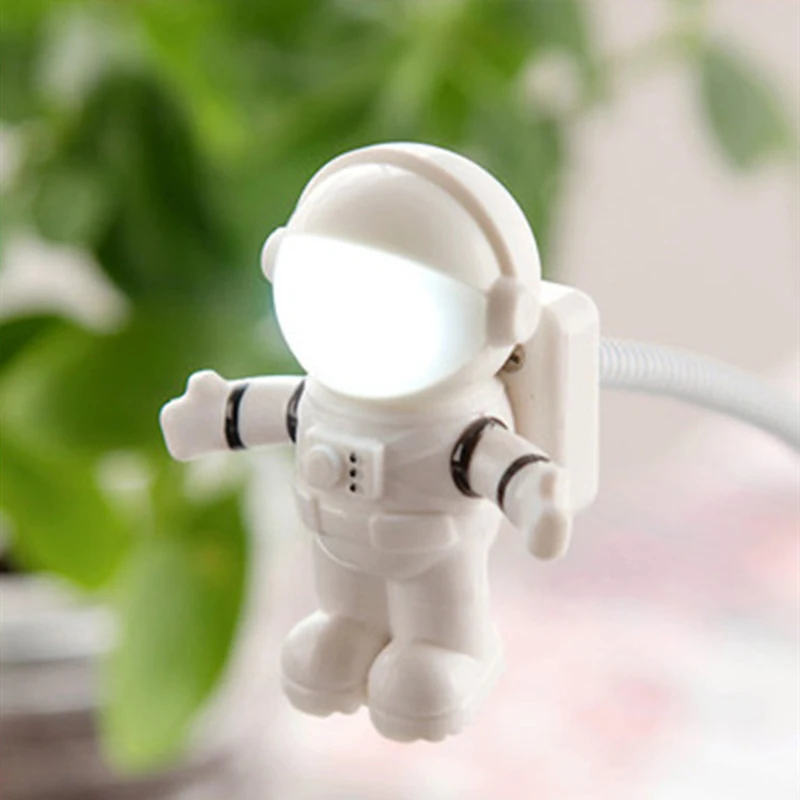 USB Powered Mini Night Lights White Astronaut Portable Reading Desk Lamp For Computer PC LED Light Room Decor Small Night Lamps