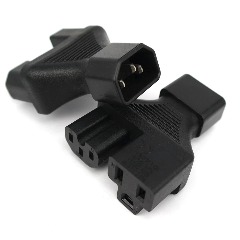 Adaptador de corriente de CA macho a hembra IEC320 C14 a doble IEC320 C13/C15/Nema 5-15R, 3 terminales, adaptador de toma dividida