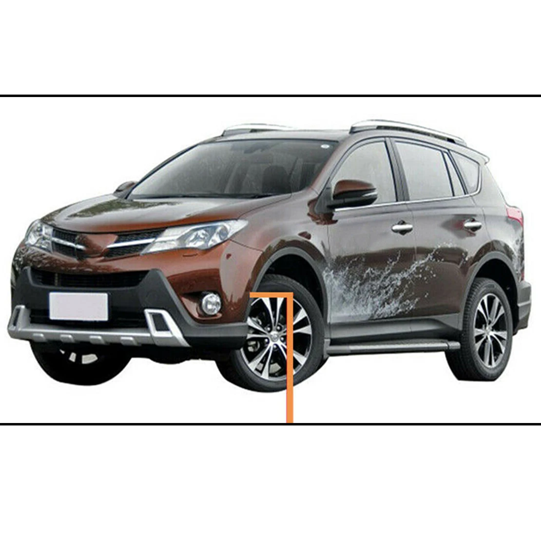 521130R040 521120R040 1 Pair Front Black Plastic Bumper Wheel Side Fender Molding Trim Strip Fit for Toyota RAV4 2015 2014 2013