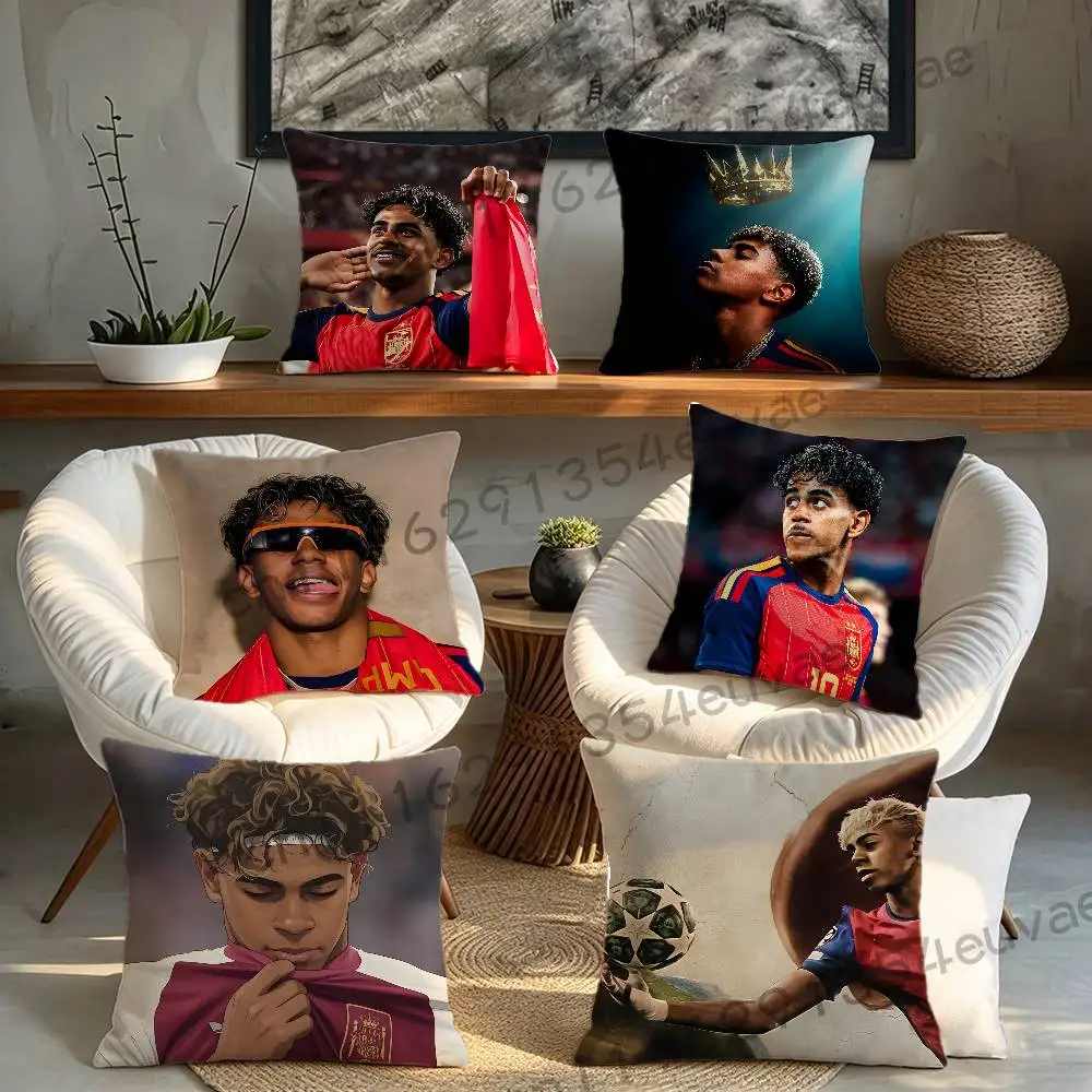 L-Lamine Football Y-Yamal Decorative Pillowcase Square Pillowcase Home Office Decorative Cushion Cover
