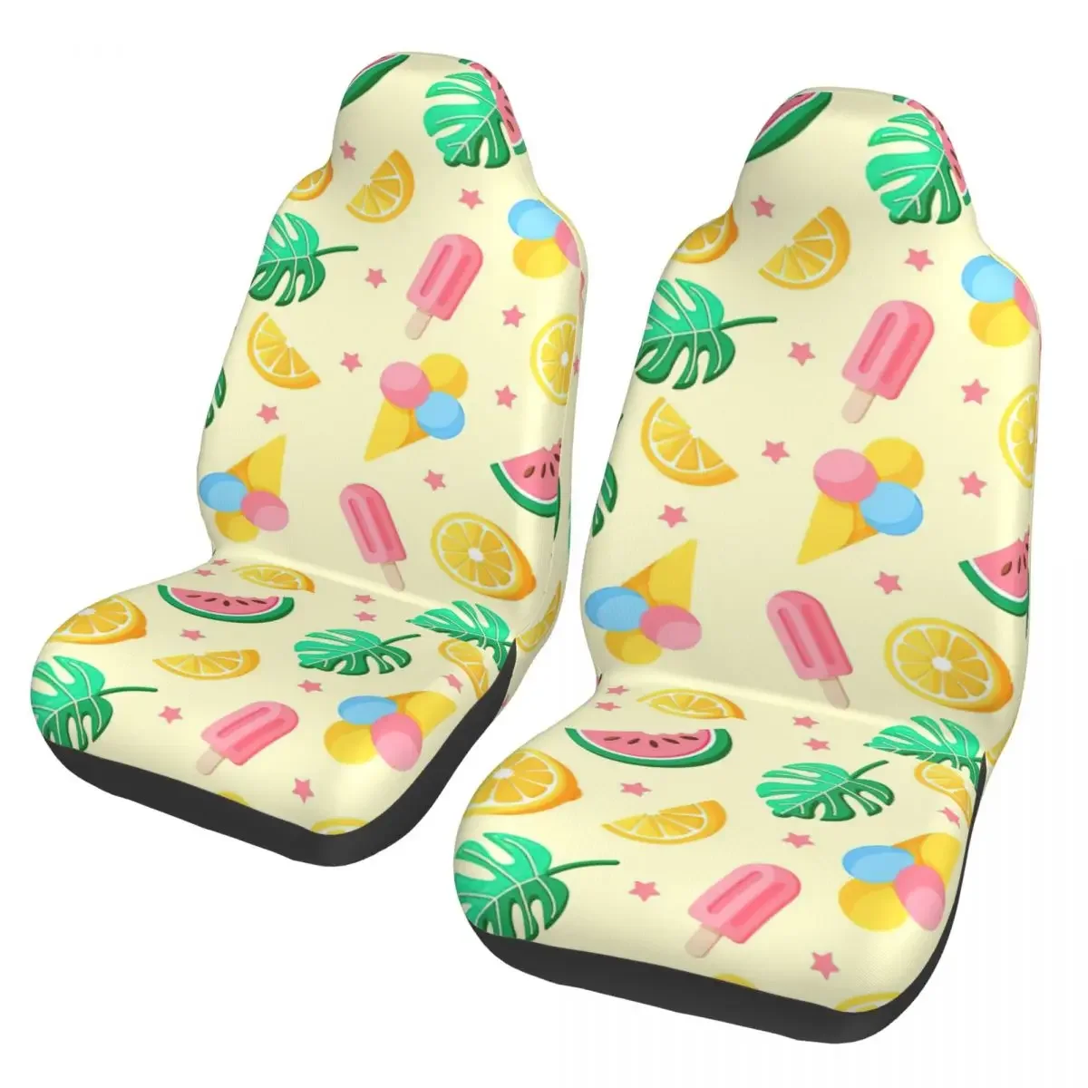 Fruit Lemon Universal Car Seat Cover Four Seasons Travel Yellow Summer Car Seat Covers Polyester Fishing