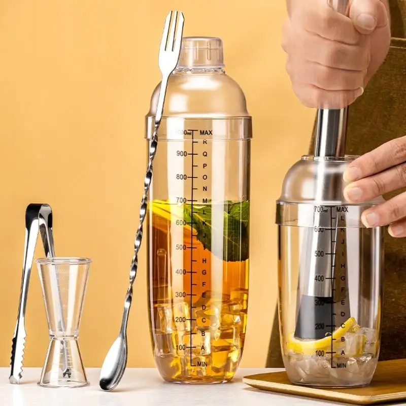 [3/5/7Pc] Cocktail Shaker Set Cocktail Shaker And Measuring Jigger Set Drink Mixed Hand Shaker Tools For Bartending And Home Bar