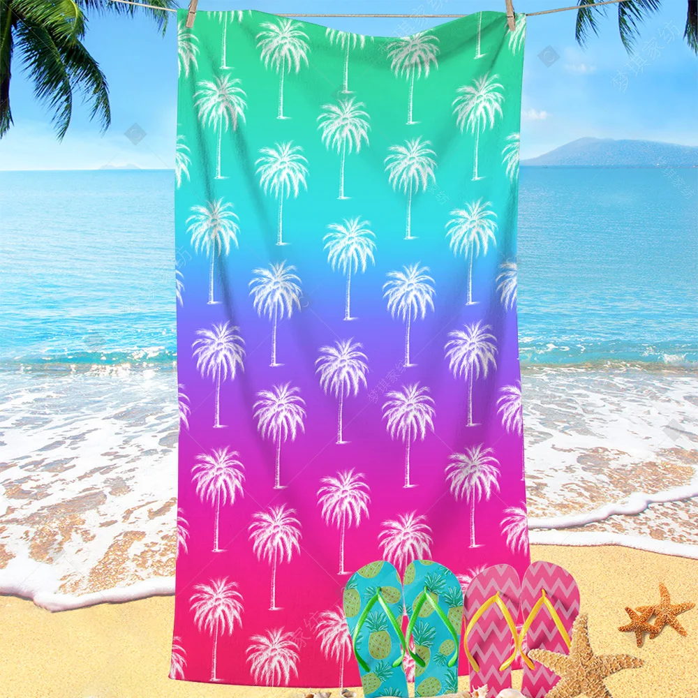 Swimming absorbent large towel microfiber heat transfer digital print unicorn beach towel enlarged bath towel