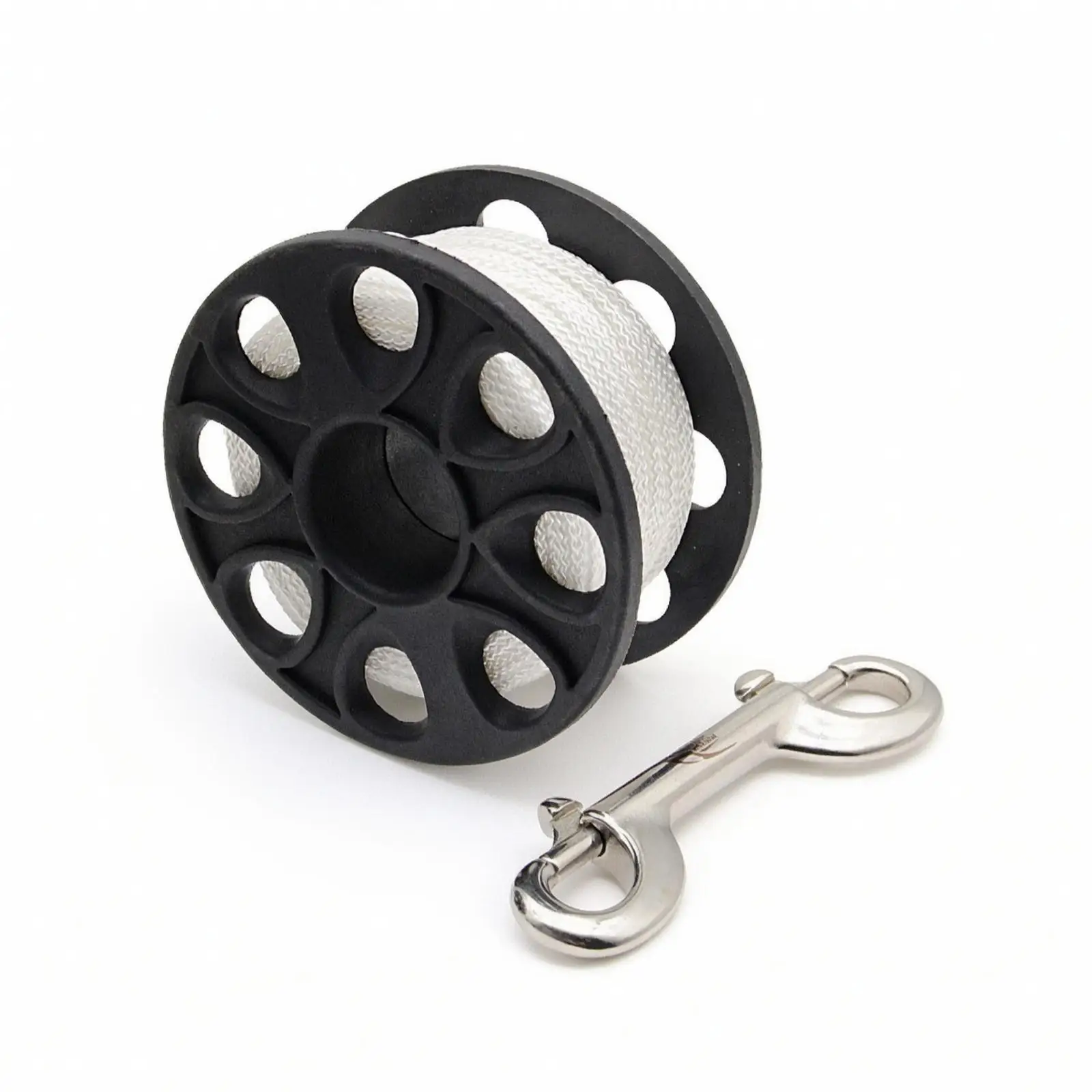 Scuba Diving Finger Spool Negative Buoyancy Dive Spool with Double Hook Snap Knot-Resistant for Marker Buoy Deployment