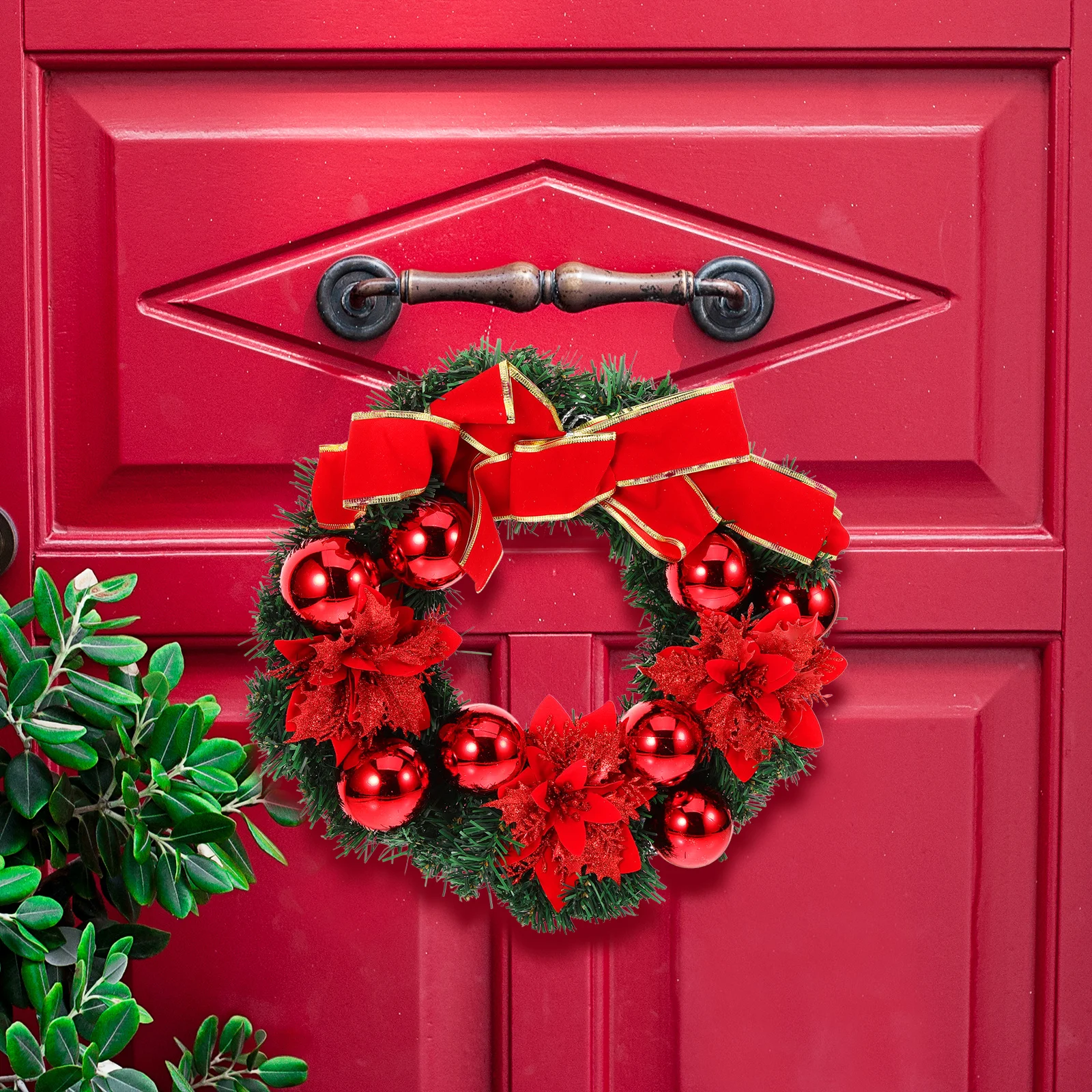 

1Pcs Christmas Wreath Garland Hanging Decoration Simulation Stylish Xmas Party Ornament Cozy Festive Atmosphere