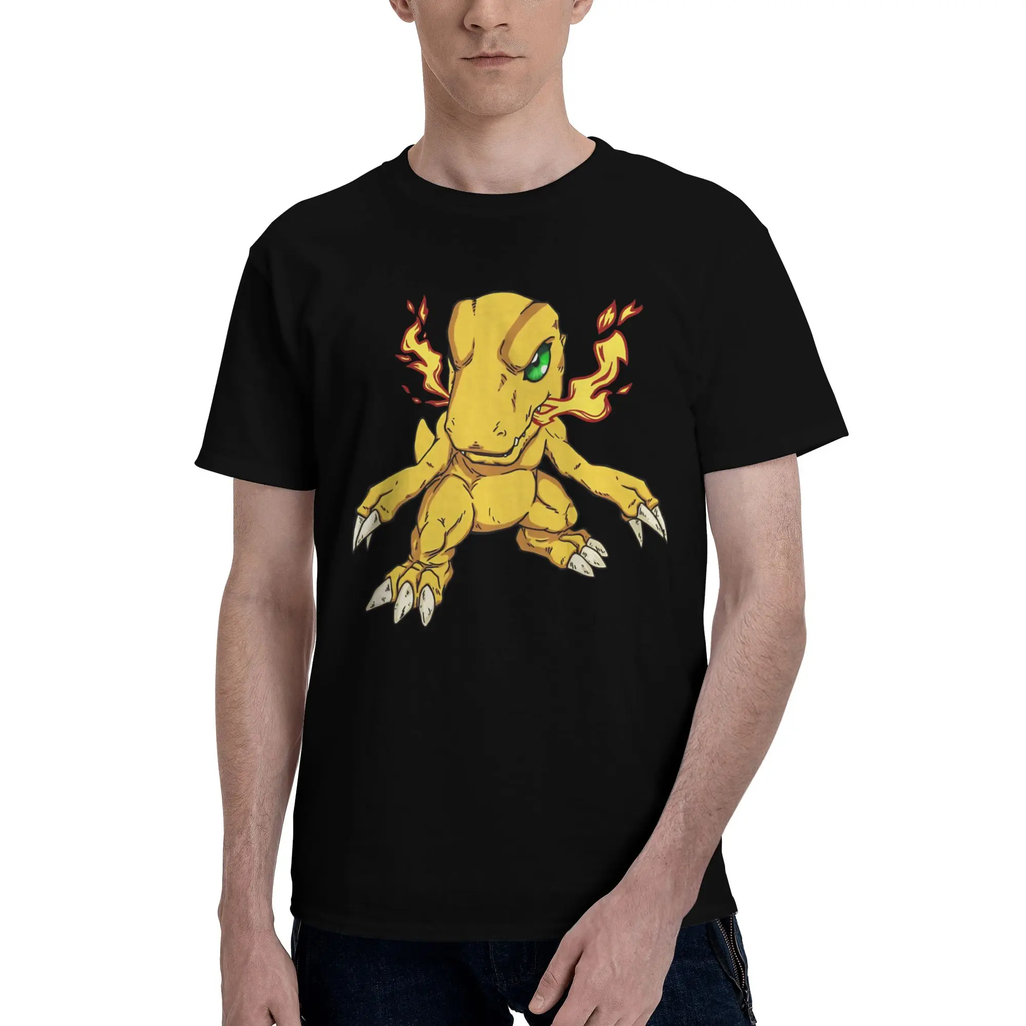 Agumon (v2)  Funny Graphic 100% Cotton T-Shirt Bandai Digimon Tees Tops For Men