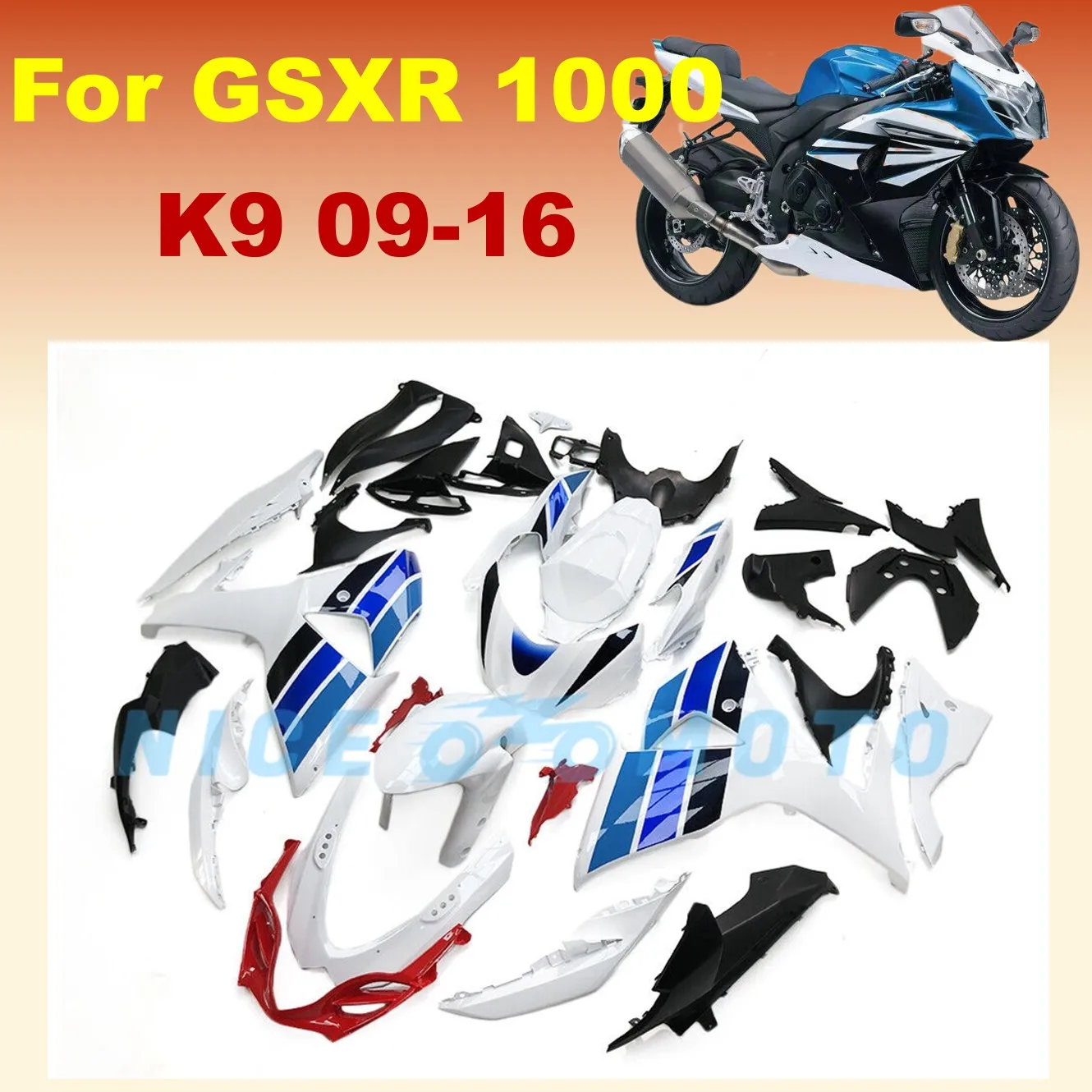 

Комплект обтекателей из АБС-пластика для Suzuki GSXR1000 2009 2010 2016 K9 11 12 13 14 15 GSX-R1000, детали мотоцикла, кузов