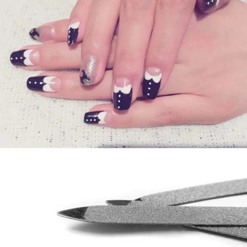 5PCS Metal Double Sided Nail File Professional Manicure Pedicure Nail Buffer Polishing Tool Durable Nail File