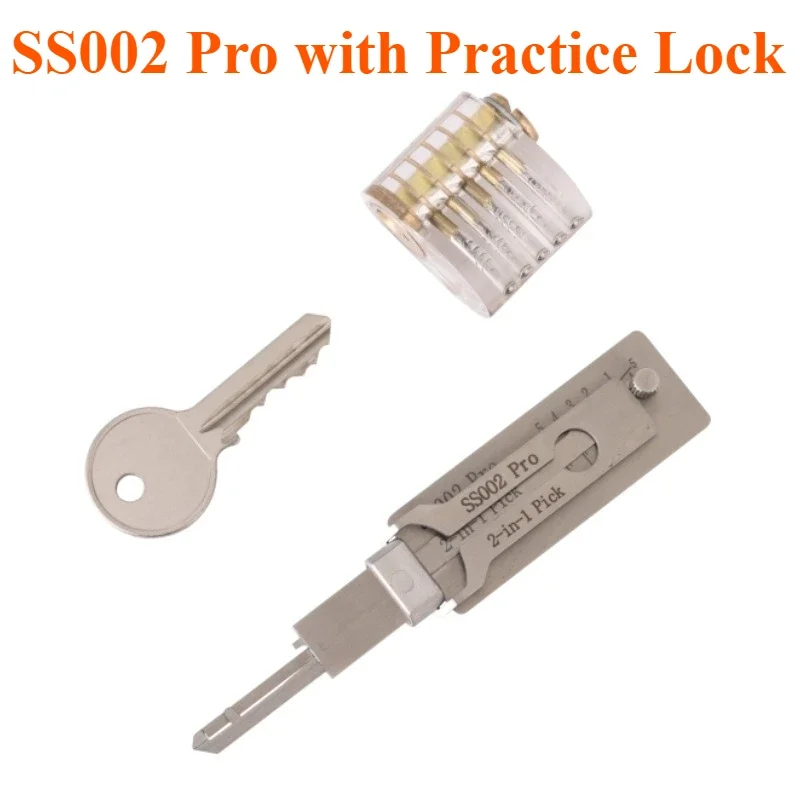 Voor Lishi Yale Picks Picking SS001 SS002 2 in 1 Slotenmaker Gereedschap Master Key Decoder Micha Decoder Haken Topolines Om Sloten te Openen - afbeelding 1