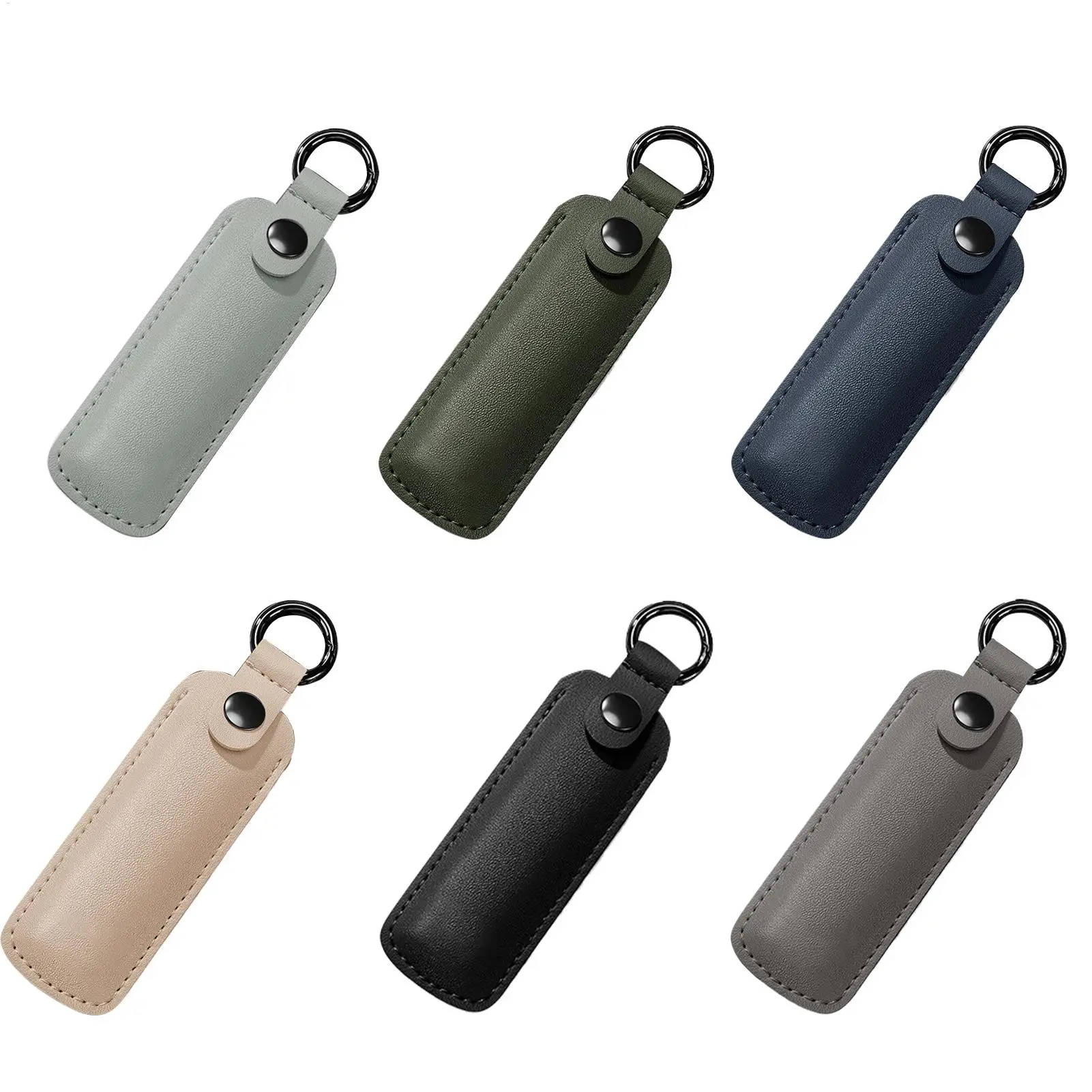 Bolsa de Armazenamento em Couro PU para Pen Drive, Capa Protetora, Bolsa de Armazenamento para USB Flash Drive, Chaveiro Anti-Perda, Mini Bolsa de Armazenamento Fashion para Escritório