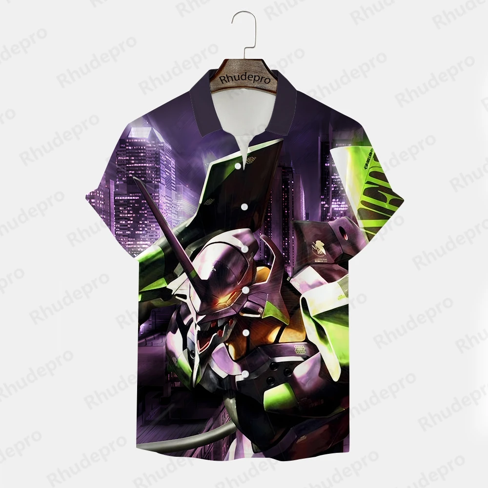 Camisa Neon Genesis Evangelion masculina, Streetwear Hip Hop, Roupas extragrandes, Roupas Y2K, 5XL, Moda, Tamanho extragrande, 5XL, 2024