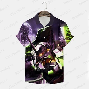 Men's evangelion neon genesis shirt, streetwear hip hop, extragrade clothes, y2k clothes, 5xl, fashion, extragrade size, 5xl, 2024 10 Main Sales Evangelion Shirt - №6