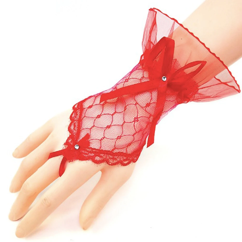 

Wedding Gloves Bridal Lace Fingerless Dress Gloves For Women Stretchy Elegant Design Perfect Party Prom Pageant Red White