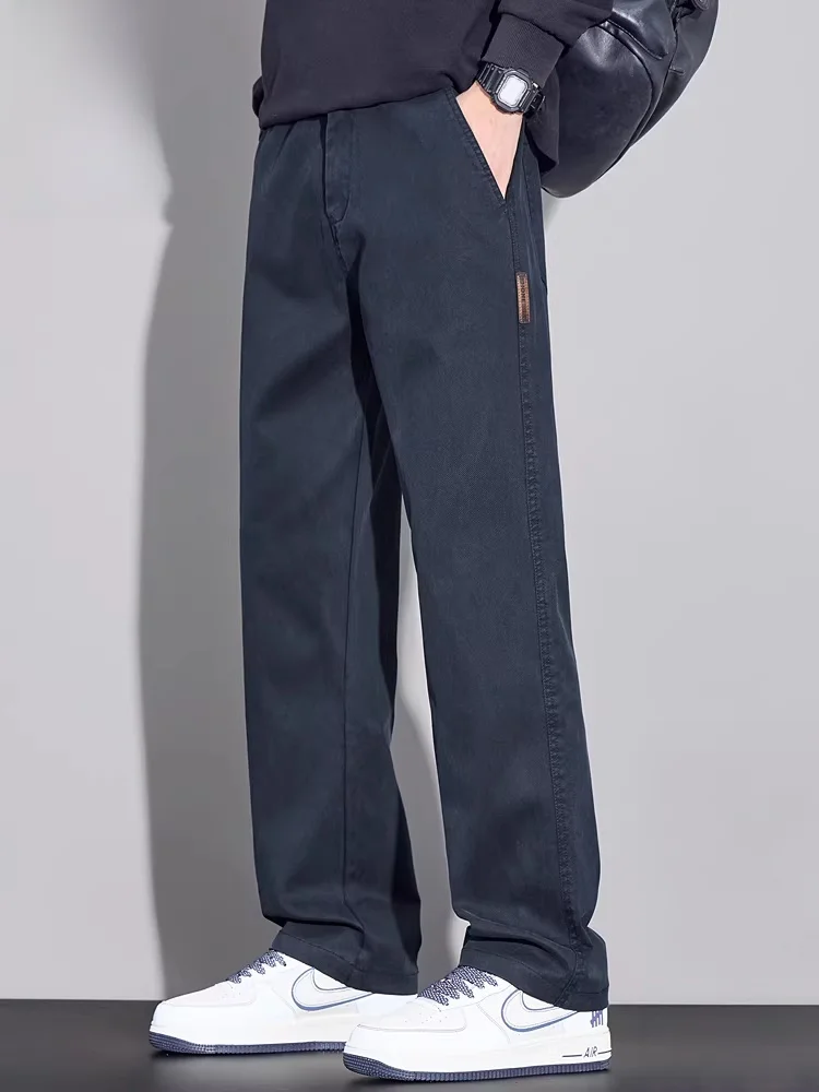 

Men's Casual Pants Straight Leg Spring New Sle Lenzing Fiber Casual Trousers for Youth Anti-Wrinkle Straight Tube