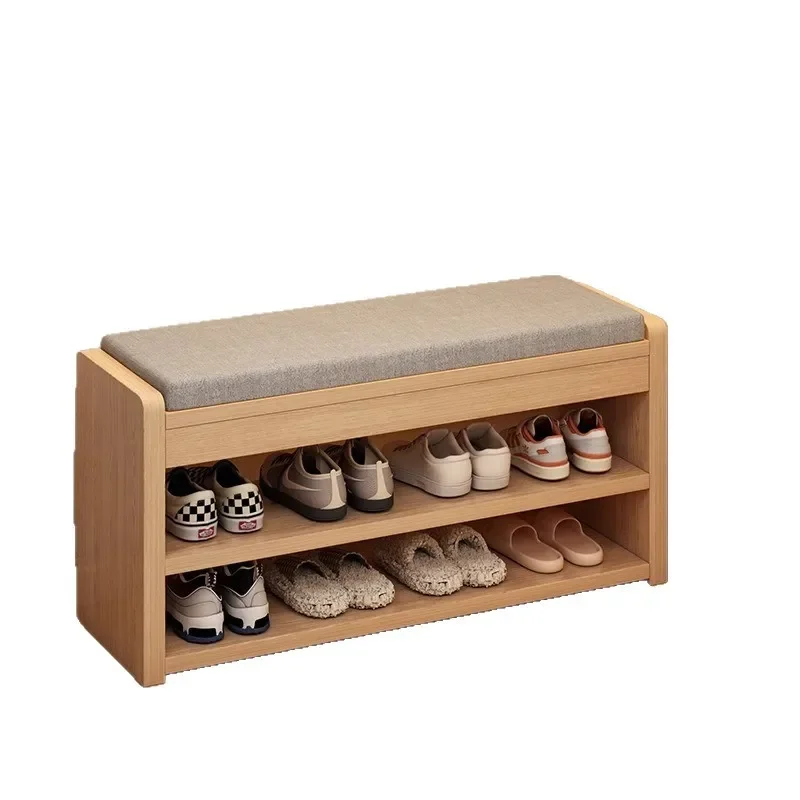 Slim Entryway Shoe Bench with Storage Integrated Narrow Seating Stool for Hallway Home Organization Space Saving Furniture