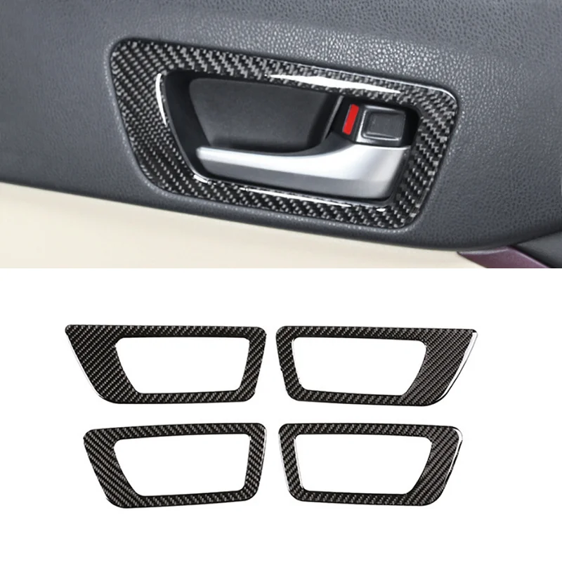 For Toyota Highlander 2015 2016 2017 2018 Car Carbon Fiber Interior Door Handle Bowl Frame Cover Protective Trim