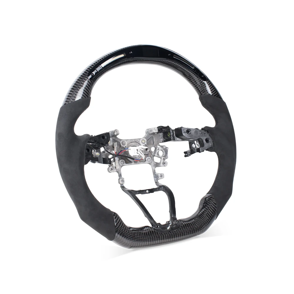 

Custom Suede Leather Steering Wheel with LED Racing Light Strip for 10th Gen Honda Accord