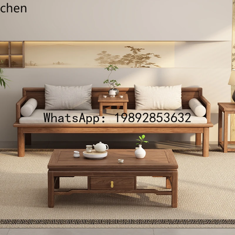 walnut sofa bed multi-functional push-pull folding retractable arhat bed
