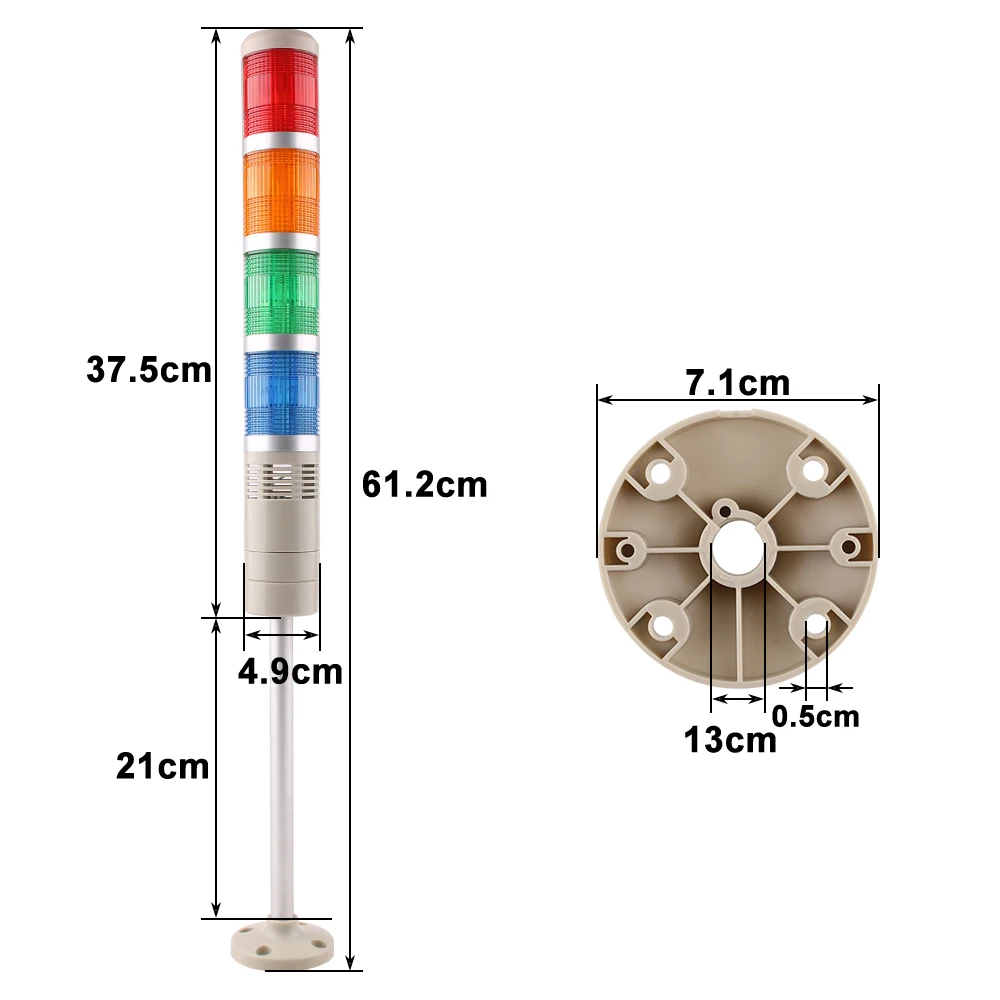 Imagem -02 - Led Torre Industrial Sinal de Advertência Indicador de Luz Intermitente Steady Led Camadas 12v 24v 110v 220v Lgp205 505