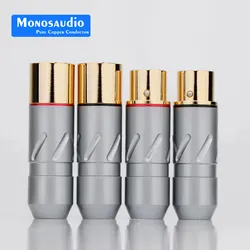 Monosaudio 99,998% czysta miedź 24K 5U pozłacane złącze XLR wtyczka kabel audio Balance 3Pin Hifi Audio MIC złącze balansowe