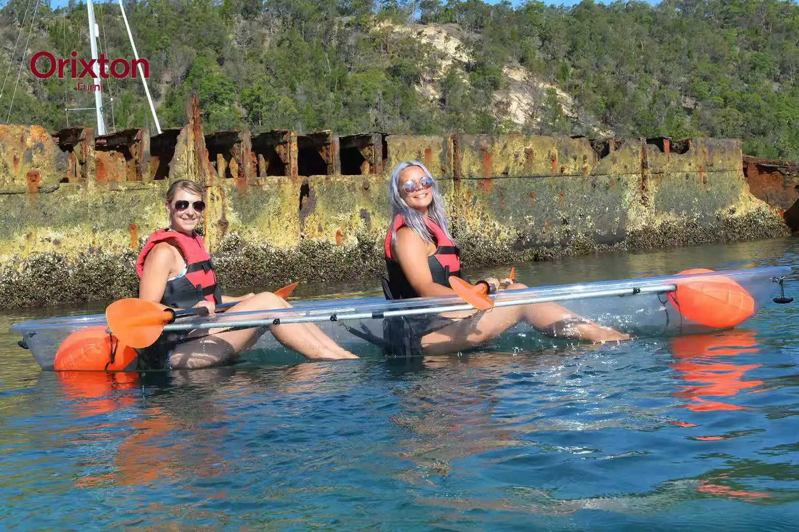 Transparent PC Material Kayak Canoe Double Seats Crystal Cheap Clear Sea Through Kayak