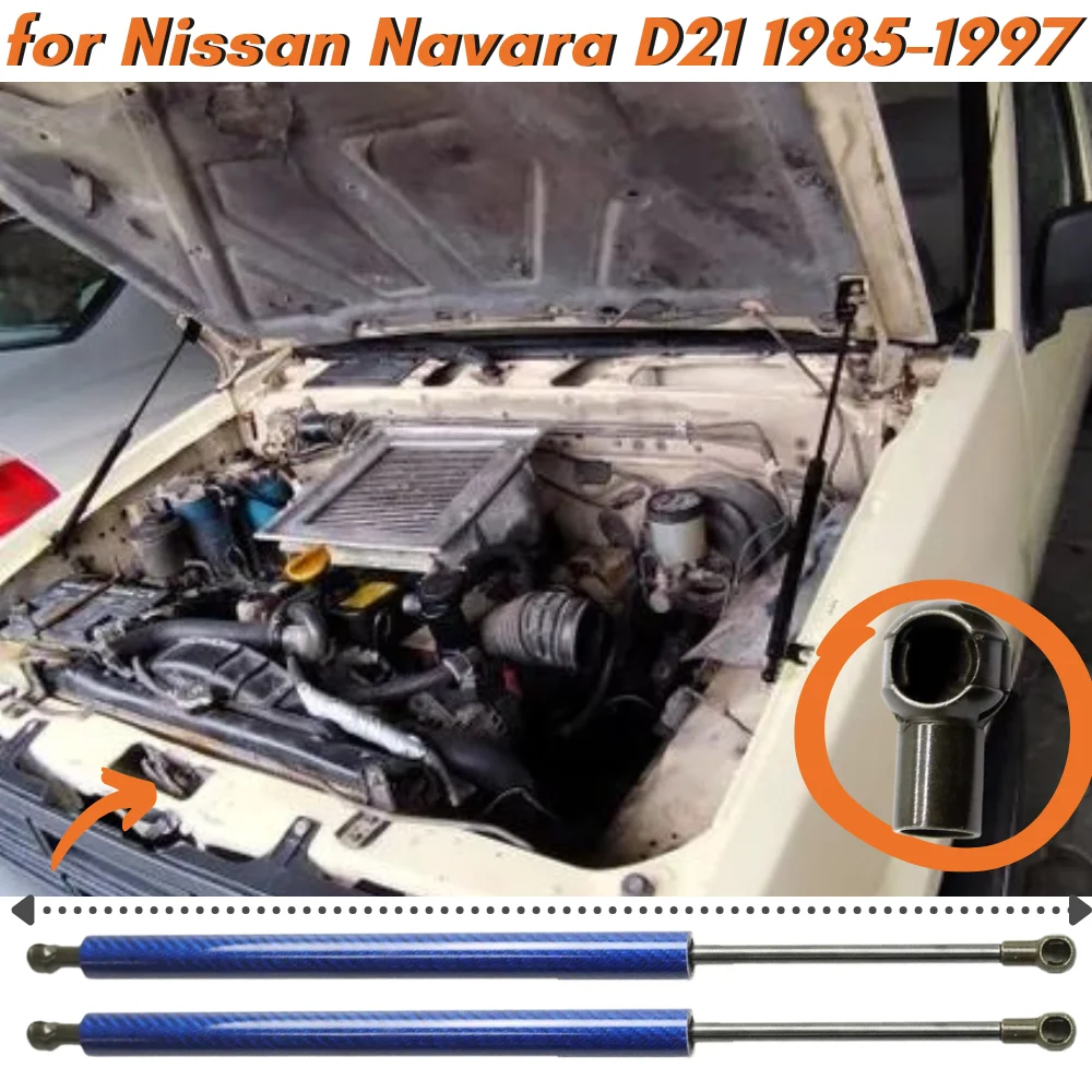 

Qty(2) Hood Struts for Nissan Navara D21 1985-1997 Front Bonnet Modify Gas Springs Shock Absorbers Lift Supports Dampers