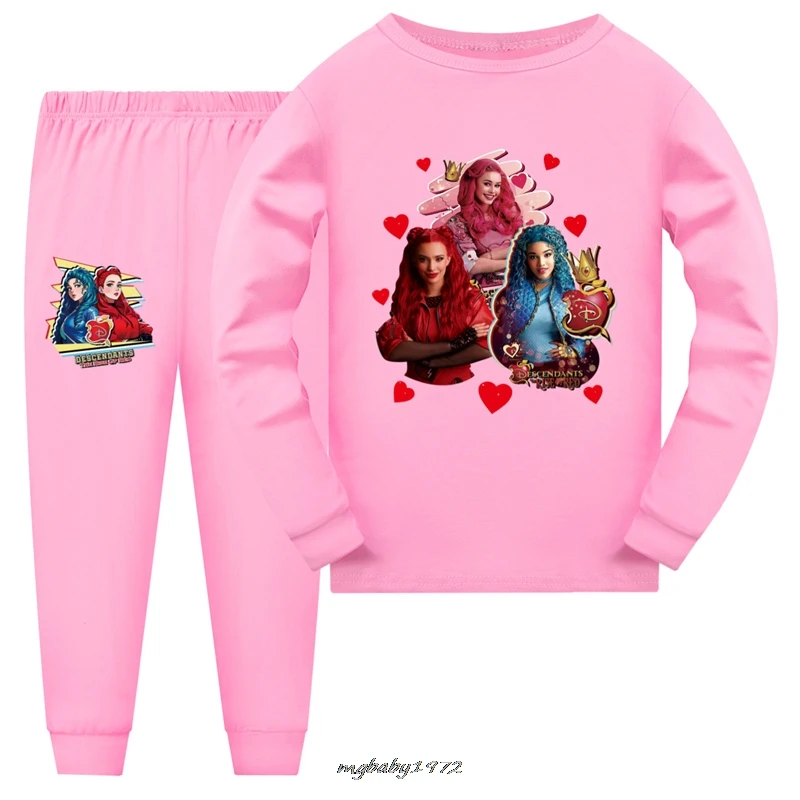 Heiße Mädchen Nachkommen 4 Kleidung setzt Kinder Cartoon T-Shirts Shorts zweiteiliges Set Baby Jungen Trainings anzug Mädchen Pyjama Outfits