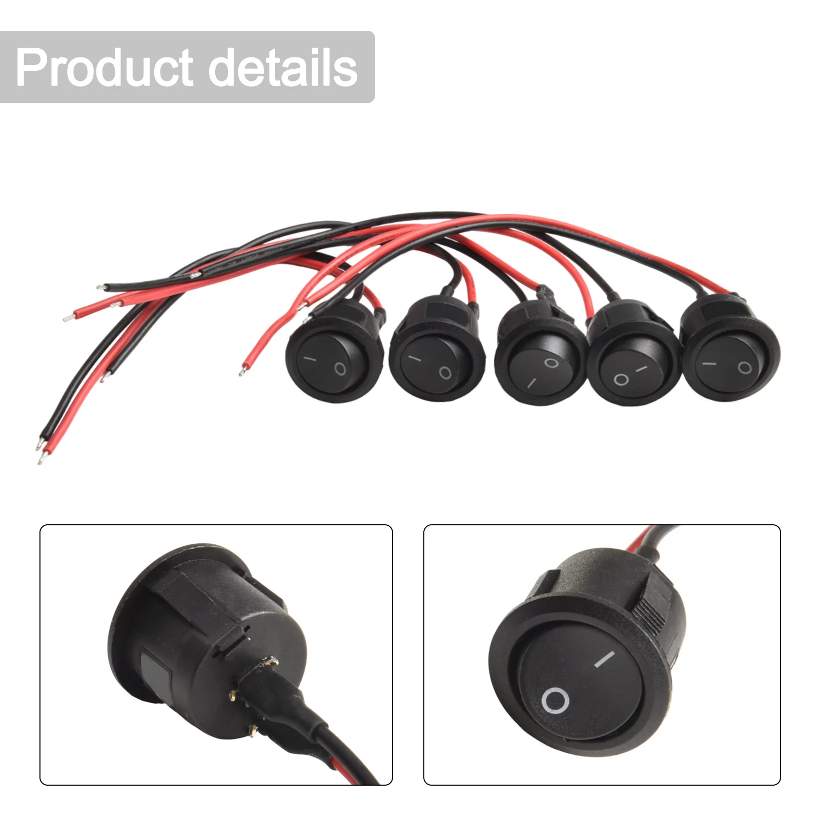 

For Boats 20mm Rocker Switch SPST Rocker Switch Automotive Use 10A 120V AC Rating 20A 12V DC Rating Easy To Install