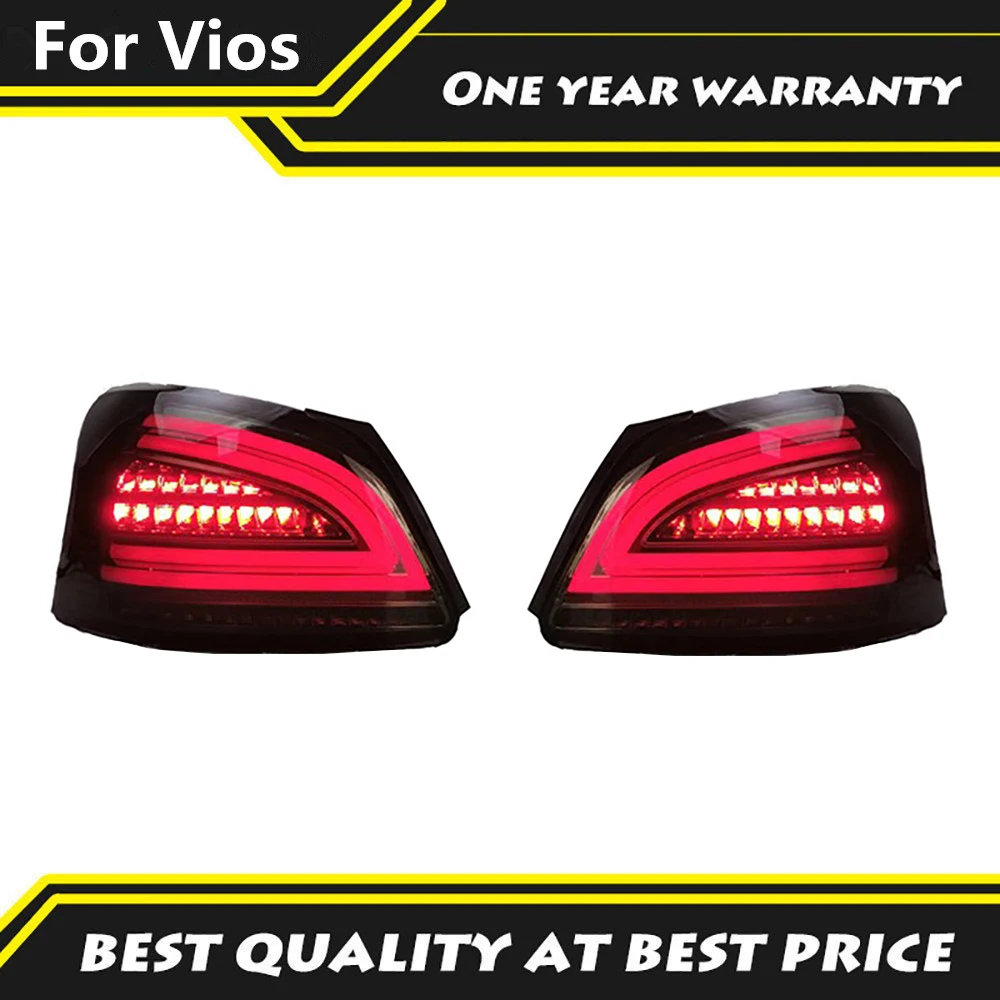 Car LED Taillight Rear Tail Lights Assembly With Dynamic For Toyota Vios Yaris 2008-2013 Turn Signal + Reverse + Brake Lights