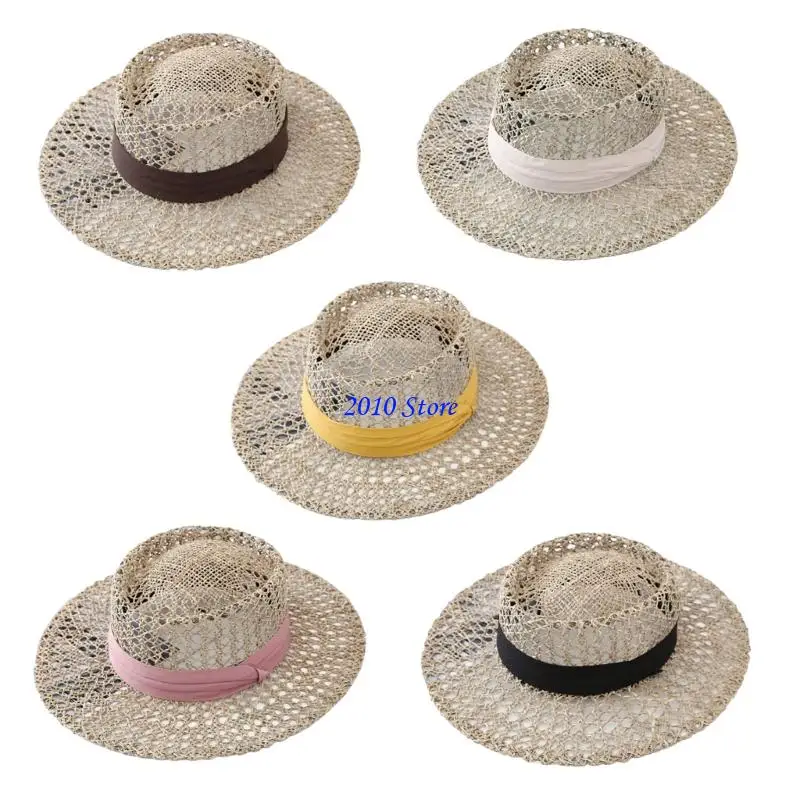

F3MF Versatiles Western Straw Hat Durabililty Straw Hat Gardening Breathable Sun Hat